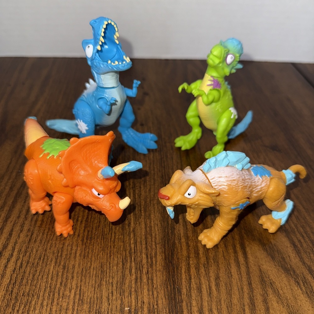 Lot Of 4 Zuru Smashers Dino Ice Age Frozen 3-4" Dinosaur Play Figures